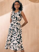 Pink Paprika by SASSAFRAS Printed Fit & Flare Midi Dress - Image 6