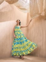 Pink Paprika by SASSAFRAS Shoulder Straps Sleeveless Ikat Print Fit & Flare Dress - Image 2