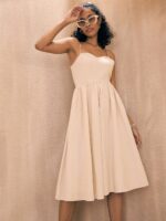 Pink Paprika by SASSAFRAS Sweetheart Neck Fit & Flare Dress