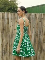 Pink Paprika by SASSAFRAS Women Floral Printed Cotton Fit & Flare Above Knee Dress - Image 3