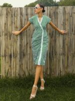 Pink Paprika by SASSAFRAS Women Striped Wrap Midi Dress