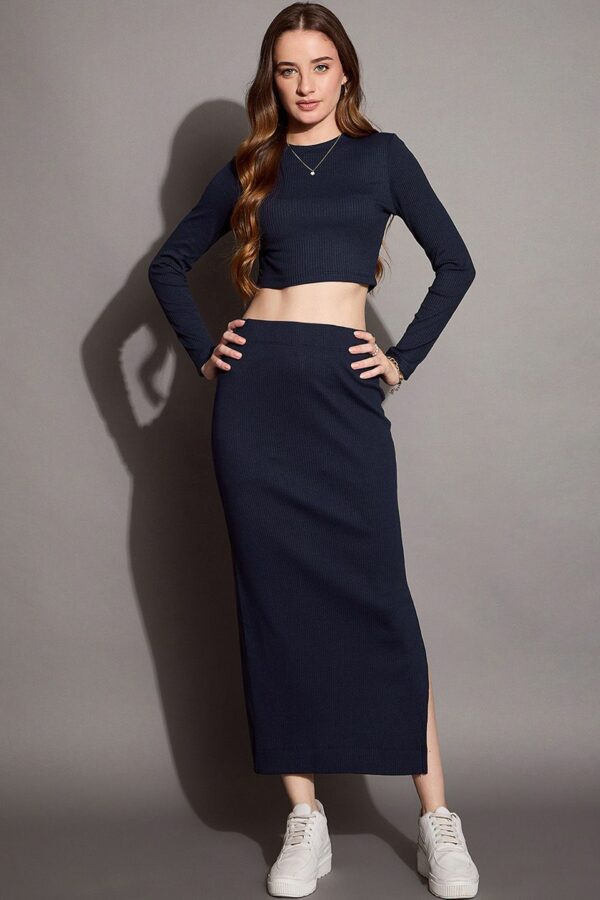 SASSAFRAS BASICS Round Neck Top With Skirt