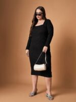 SASSAFRAS Curve Bodycon Midi Dress - Image 2