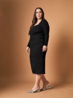 SASSAFRAS Curve Bodycon Midi Dress - Image 4