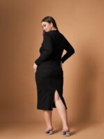 SASSAFRAS Curve Bodycon Midi Dress - Image 5
