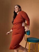 SASSAFRAS Curve Bodycon Midi Dress - Image 6
