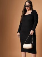 SASSAFRAS Curve Bodycon Midi Dress - Image 6