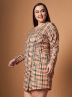 SASSAFRAS Curve Checked Dress - Image 3