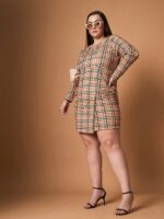 SASSAFRAS Curve Checked Dress - Image 5