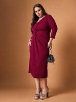 SASSAFRAS Curve Midi Dress - Image 6