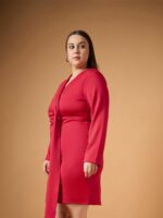 SASSAFRAS Curve Scuba Bodycon Dress - Image 3