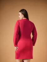 SASSAFRAS Curve Scuba Bodycon Dress - Image 4