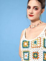 SHECZZAR Self Design Crop Top With Shorts Co-Ords - Image 6
