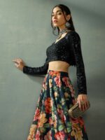 Shae by SASSAFRAS Embellished Sequinned Ready to Wear Lehenga & - Image 6