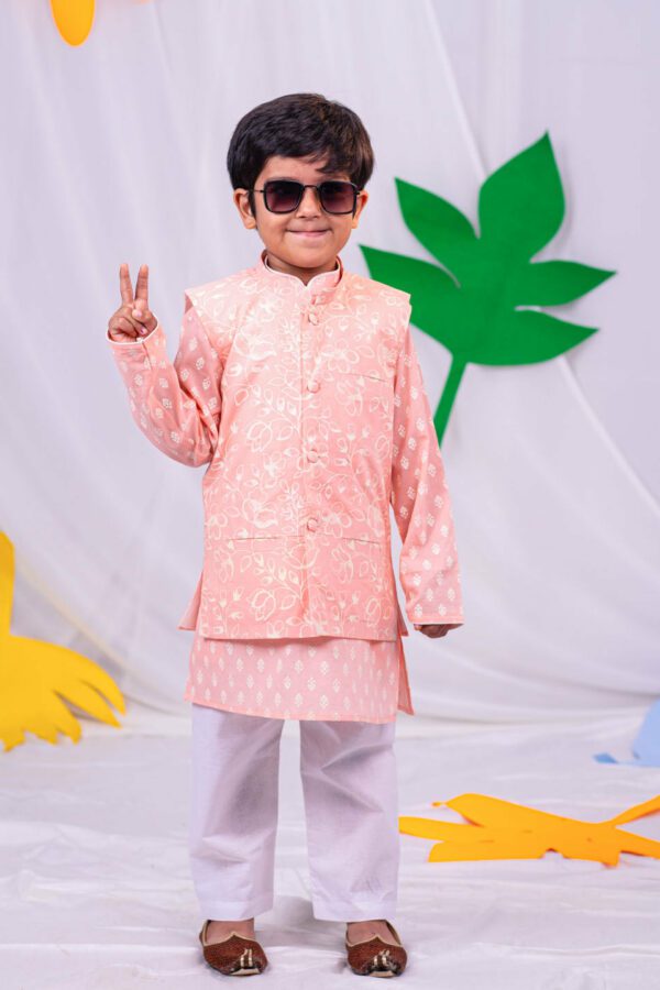 Boys' Peach Nehru Jacket