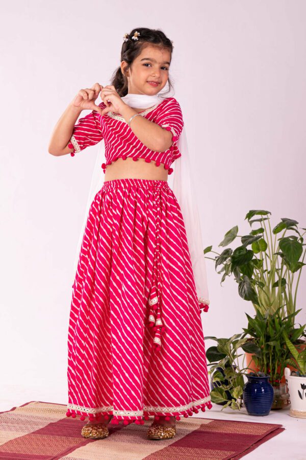 Girls' Pink Lehenga Set