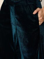 Antheaa Women Smart Straight Fit Velvet Trousers - Image 5