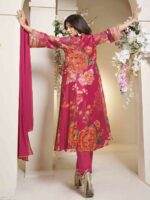 Bhama Couture Jennifer Winget Printed Chanderi Silk Anarkali Kurta With Palazzos & Dupatta - Image 4