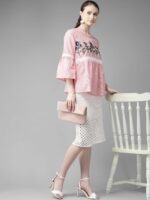 Bhama Couture Women Red & White Striped A-Line Top - Image 5