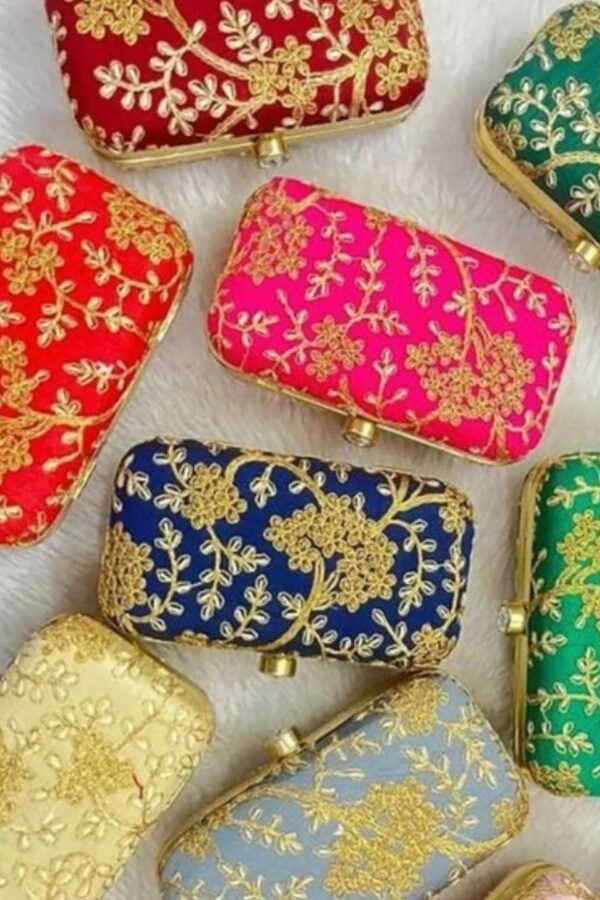 Embroidered Box Clutches