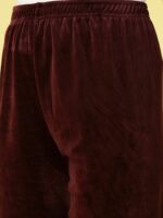 Clora Creation Women Straight Fit Mid-Rise Velvet Trouser - Image 7