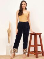 First Resort by Ramola Bachchan Women Velvet Straight Trouser