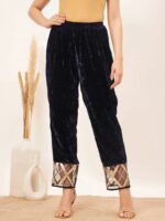 First Resort by Ramola Bachchan Women Velvet Straight Trouser - Image 2