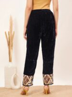 First Resort by Ramola Bachchan Women Velvet Straight Trouser - Image 5