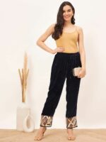 First Resort by Ramola Bachchan Women Velvet Straight Trouser - Image 6