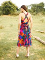 MABISH by Sonal Jain Floral Print V-neck Georgette Fit & Flare Dress - Image 4
