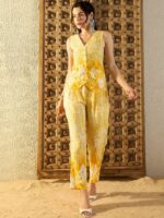 MABISH by Sonal Jain Printed V-Neck Top With Trouser