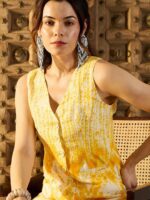 MABISH by Sonal Jain Printed V-Neck Top With Trouser - Image 2