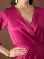 MABISH by Sonal Jain Satin Wrap Midi Dress - Image 2