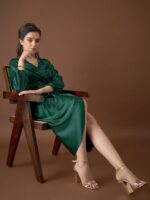 MABISH by Sonal Jain Satin Wrap Midi Dress - Image 6