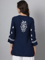 PARAMOUNT CHIKAN Ethnic Motifs Chikankari Embroidered A Line Kurti - Image 5