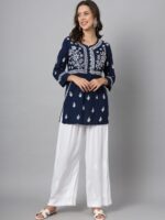 PARAMOUNT CHIKAN Ethnic Motifs Chikankari Embroidered A Line Kurti - Image 6