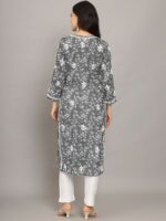 PARAMOUNT CHIKAN Ethnic Motifs Embroidered Chikankari Cotton Straight Kurta - Image 5