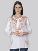 Seva Chikan Ethnic Motifs Embroidered Chikankari Handloom Chikankari Kurti