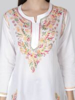 Seva Chikan Ethnic Motifs Embroidered Chikankari Handloom Chikankari Kurti - Image 2