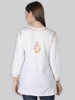 Seva Chikan Ethnic Motifs Embroidered Chikankari Handloom Chikankari Kurti - Image 5