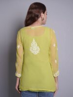 Seva Chikan Ethnic Motifs Embroidered Chikankari Kurti & Slip - Image 5