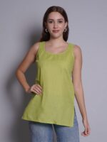 Seva Chikan Ethnic Motifs Embroidered Chikankari Kurti & Slip - Image 7