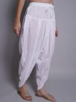Seva Chikan Women Cotton Hand Embroidered Chikankari Dhoti Pants - Image 2