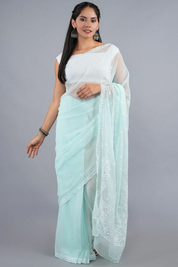 Seva Chikan Women Ethnic Motifs Chikankari Saree