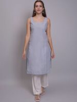 Seva Chikan Women Ethnic Motifs Embroidered Chikankari Handloom Georgette Kurta - Image 6