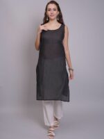 Seva Chikan Women Ethnic Motifs Embroidered Chikankari Handloom Georgette Kurta - Image 7