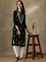 Seva Chikan Women Ethnic Motifs Embroidered Chikankari Handloom Kurta - Image 6