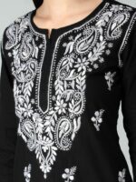 Seva Chikan Women Pure Cotton Ethnic Motifs Embroidered Chikankari Kurtas - Image 2