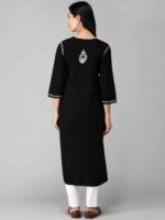 Seva Chikan Women Pure Cotton Ethnic Motifs Embroidered Chikankari Kurtas - Image 5