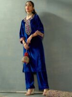 Shae by SASSAFRAS Women Ethnic Motifs Embroidered Regular Sequinned Kurta with Palazzos
